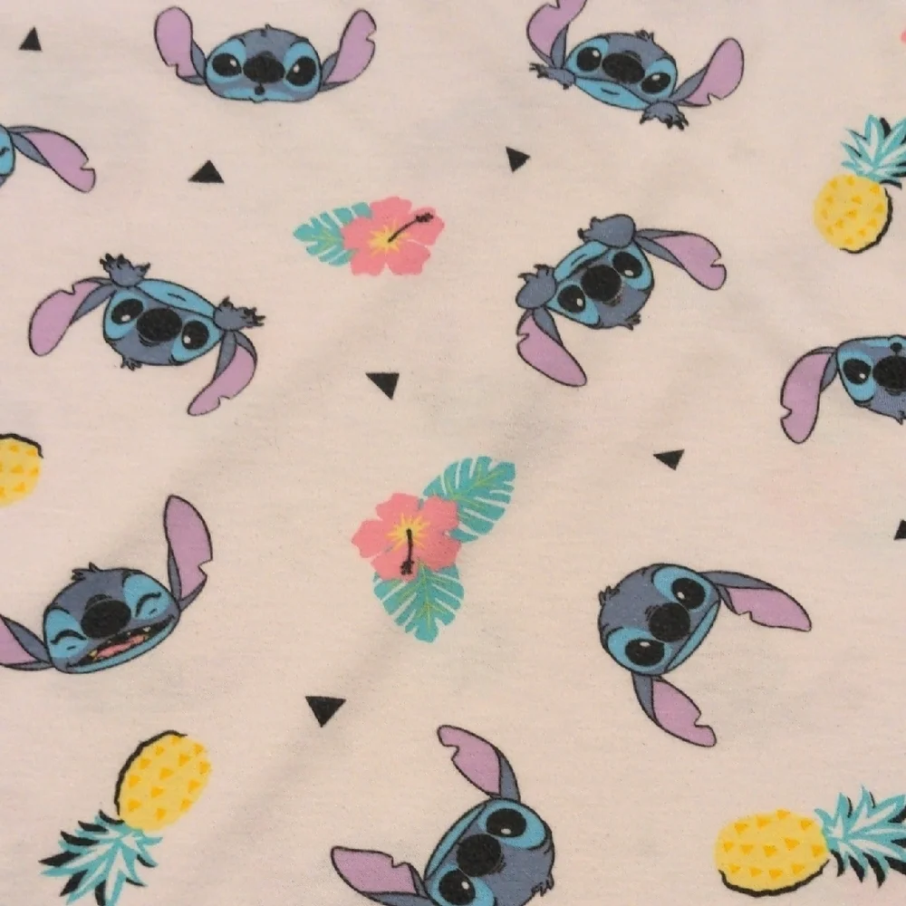 Disney Kids Tank Top - White with Blue and Pink Stitch Design